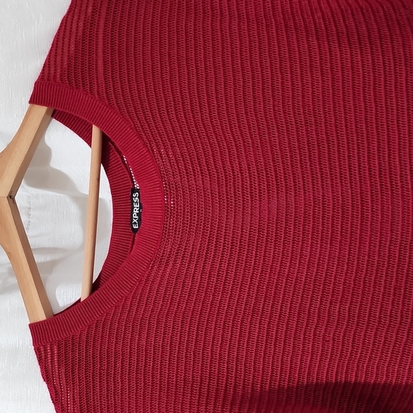 Express Open Stitch Mesh Dolman, 3/4 Length Sleeve Sweater Top, Size XS - Picture 3 of 3